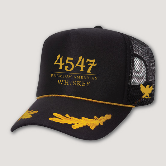 4547 Black and Gold Winged Trucker Hat