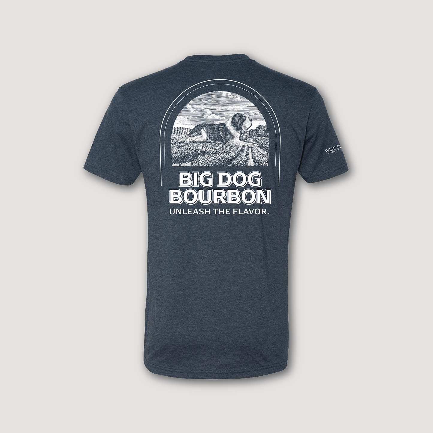 Big Dog Bourbon Tee – Unleash the Flavor Edition (Heather Navy)